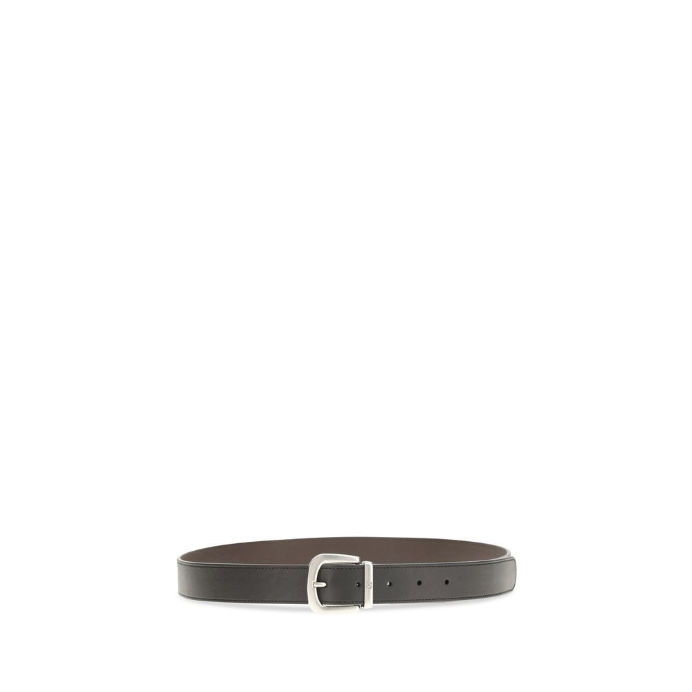 Belt by Valentino Garavani for men in bos taurus calf leather black & silver features an artisanal silhouette, showcasing the artisanal craftsmanship of the Bos Taurus Calf Leather Belt collection for a artisanal finish.