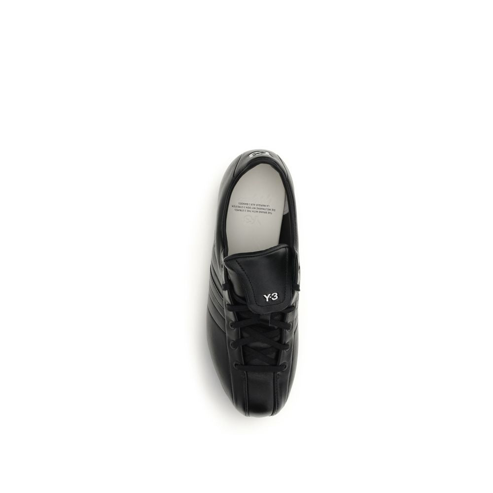 Y-3 Men's Athletic Bos Taurus Calf Leather Sneakers - Black Patterned Striped