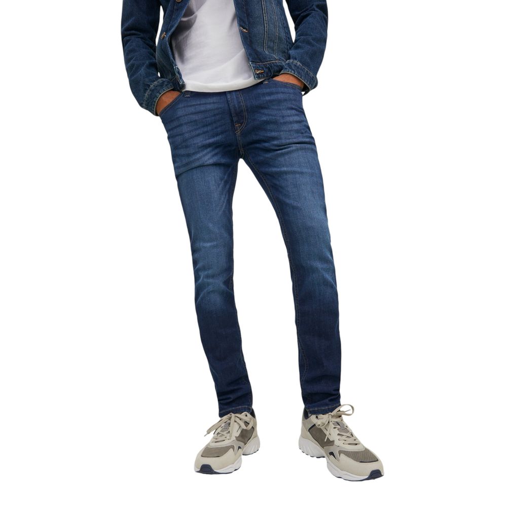 Jeans by Jack Jones for men in stretch denim cotton blue features a refined silhouette with a refined skinny, defined by a and a refined long for a refined finish.