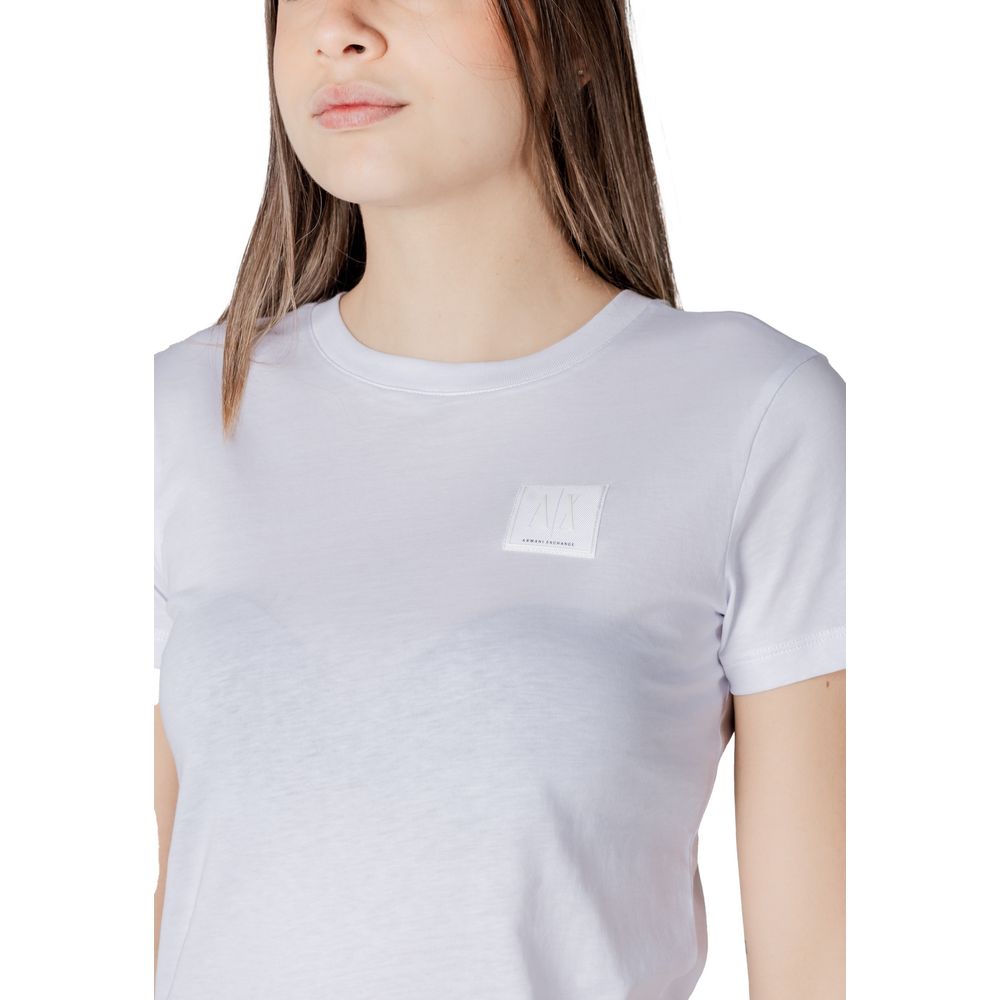 Armani Exchange Women's Crew-Neck Cotton T-Shirt - White