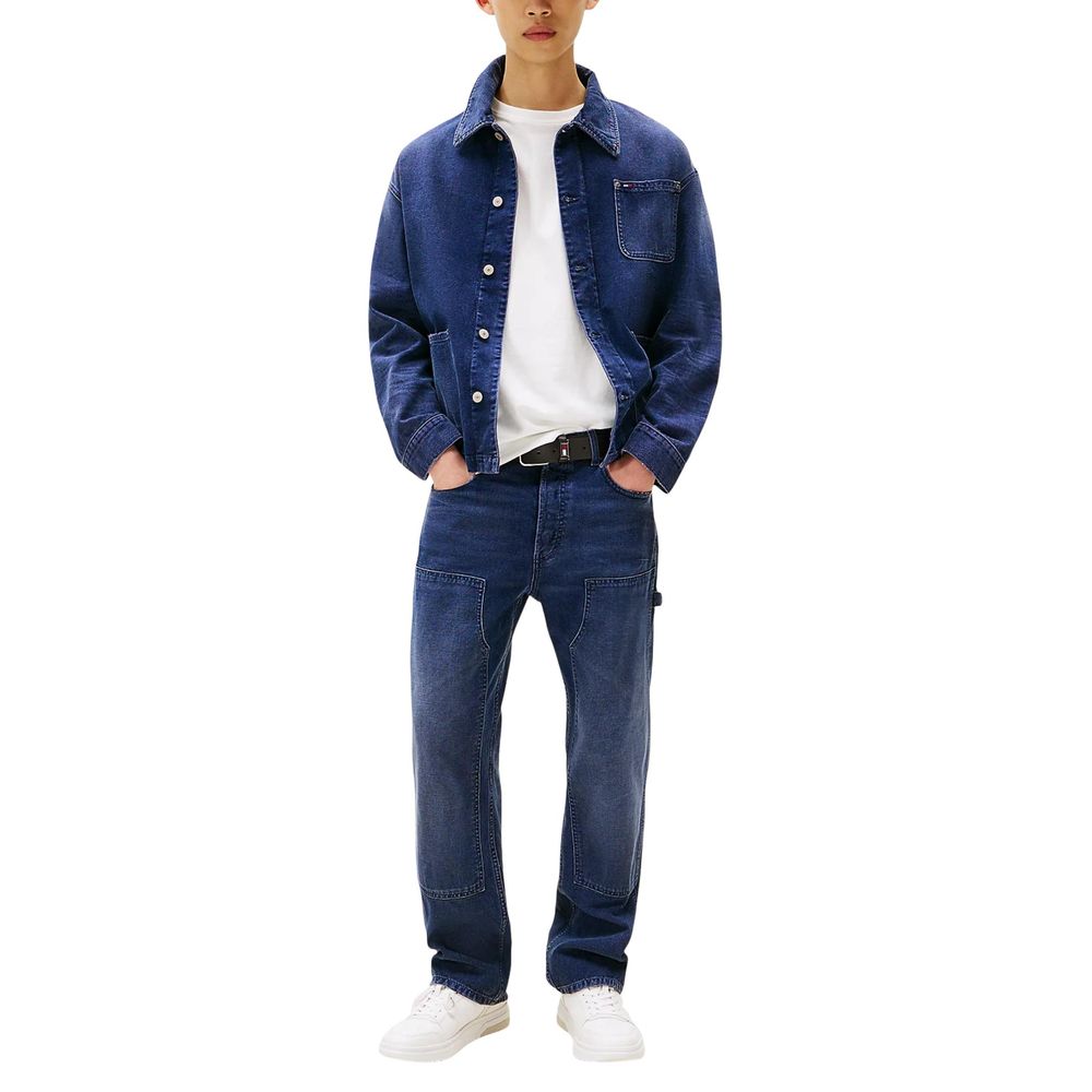 Jeans by Tommy Hilfiger Jeans for men in denim cotton blue features a refined silhouette with a refined straight-leg, relaxed-fit & regular-fit, defined by a and a refined long for a refined finish.
