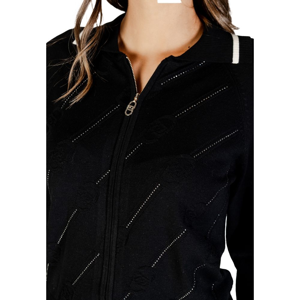 Cardigan by Liu Jo for women in polyester & viscose black & white showcases a luxurious silhouette, meticulously detailed with a sophisticated and for a refined finish.