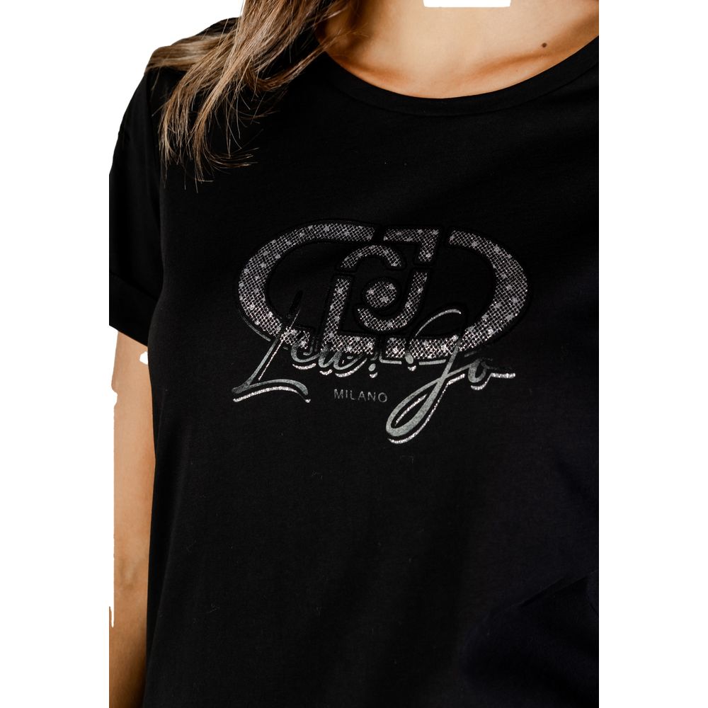 T-Shirt by Liu Jo for women in cotton black features a plush silhouette, showcasing a sophisticated and for a truly plush finish.