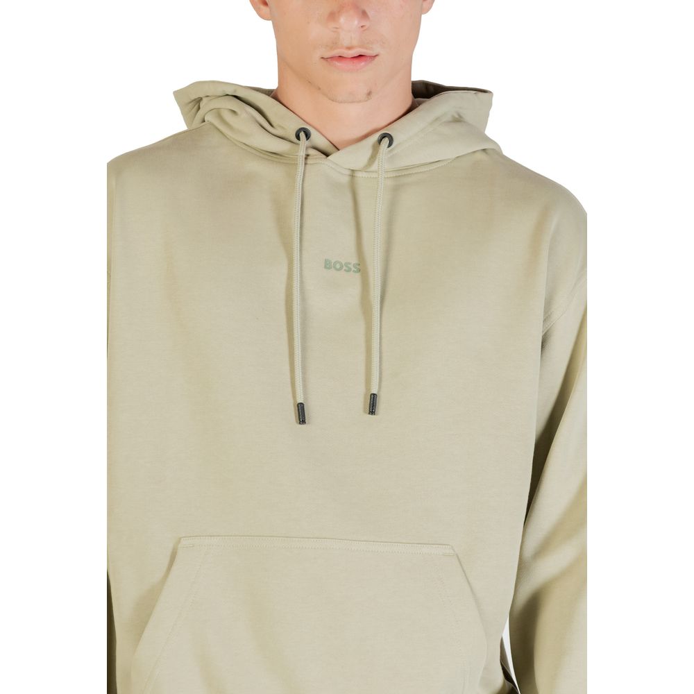 Hooded Hoodie by Hugo Boss for men in cotton & kangaroo green & natural features a edgy silhouette, detailed with a edgy and for a refined finish.