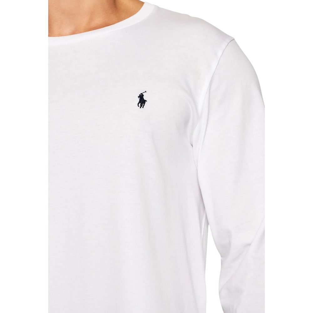 T-Shirt by Ralph Lauren for men in cotton white showcases a dramatic silhouette, elegantly detailed with a dramatic and for a truly dramatic finish.