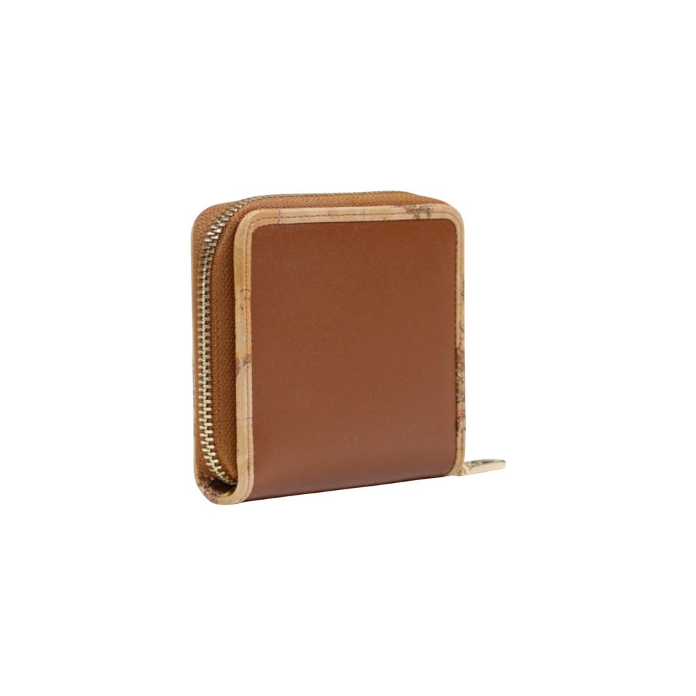Alviero Martini Prima Classe Leather & Metal Wallet - Brown Signature Print