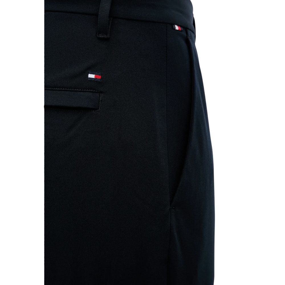 Trousers by Tommy Hilfiger for men in stretch polyester blue & natural features a artisanal silhouette, showcasing a sophisticated regular-fit with a long and for a artisanal finish.