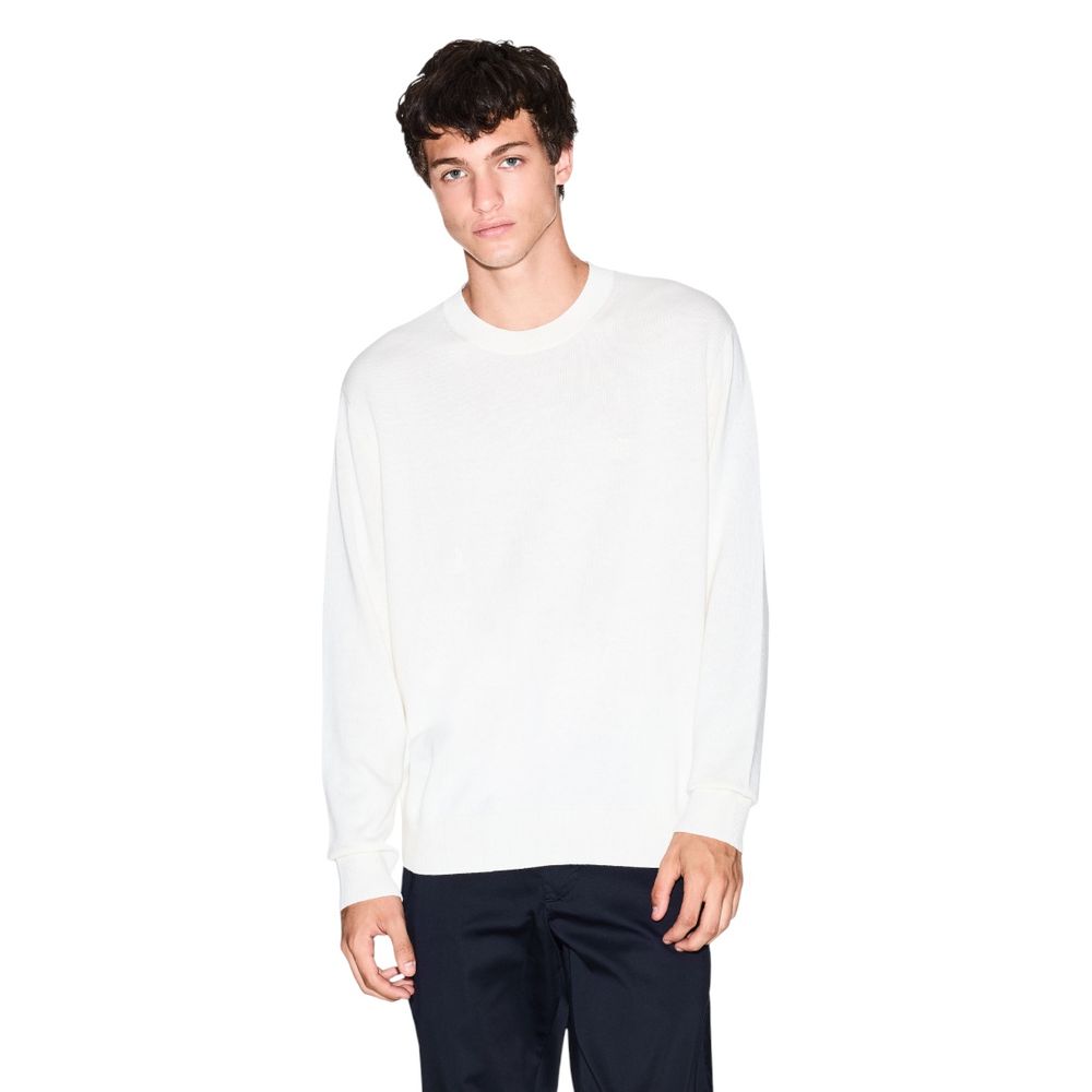Sweatshirt by Armani Exchange for men in silk cotton & viscose cream features an provocated silhouette, detailed with a provocated and a refined for a sophisticated aesthetic.