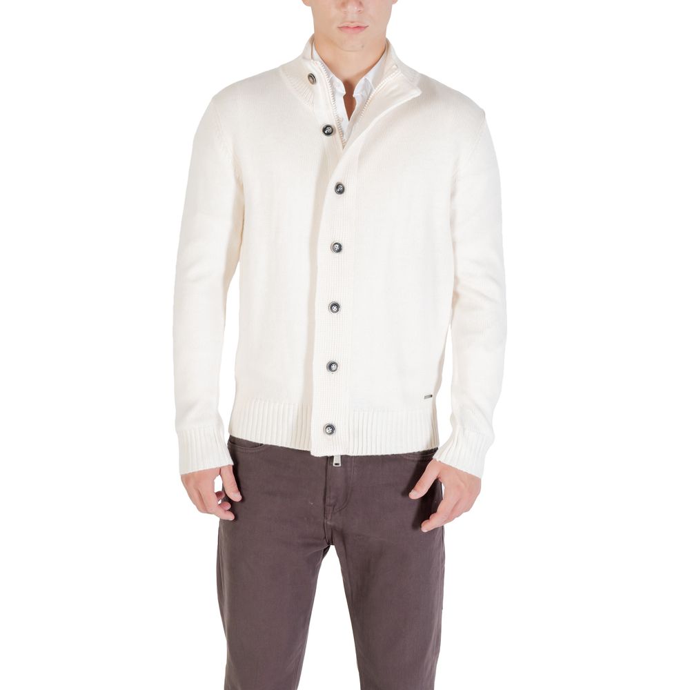 Gianni Lupo Men's High-Collar Marabou Wool & Polyamide Sweatshirt - Cream