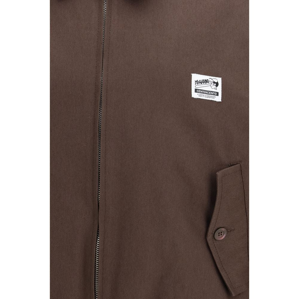 Bomber Jacket by Magliano for men in cotton brown features a dramatic silhouette, showcasing a sophisticated and distinctive pockets for a dramatic aesthetic.