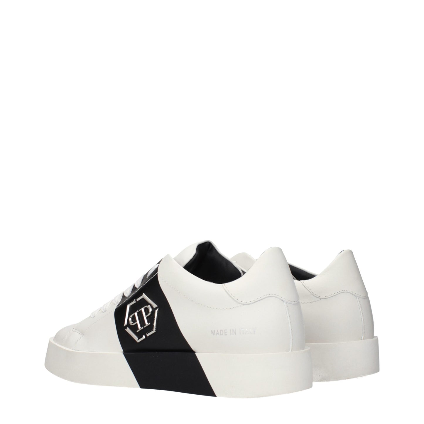 Sneakers by Philipp Plein for men in leather white features an versatile design from the Men's Fashion Leather Sneakers collection, highlighting a versatile fashion style for a premium, high-fashion look.