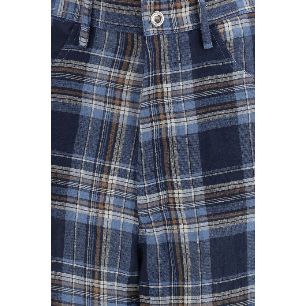 Casual Pants by MARBELL for women in linen blue features a refined silhouette with a refined regular-fit, defined by a and a refined long for a refined finish.