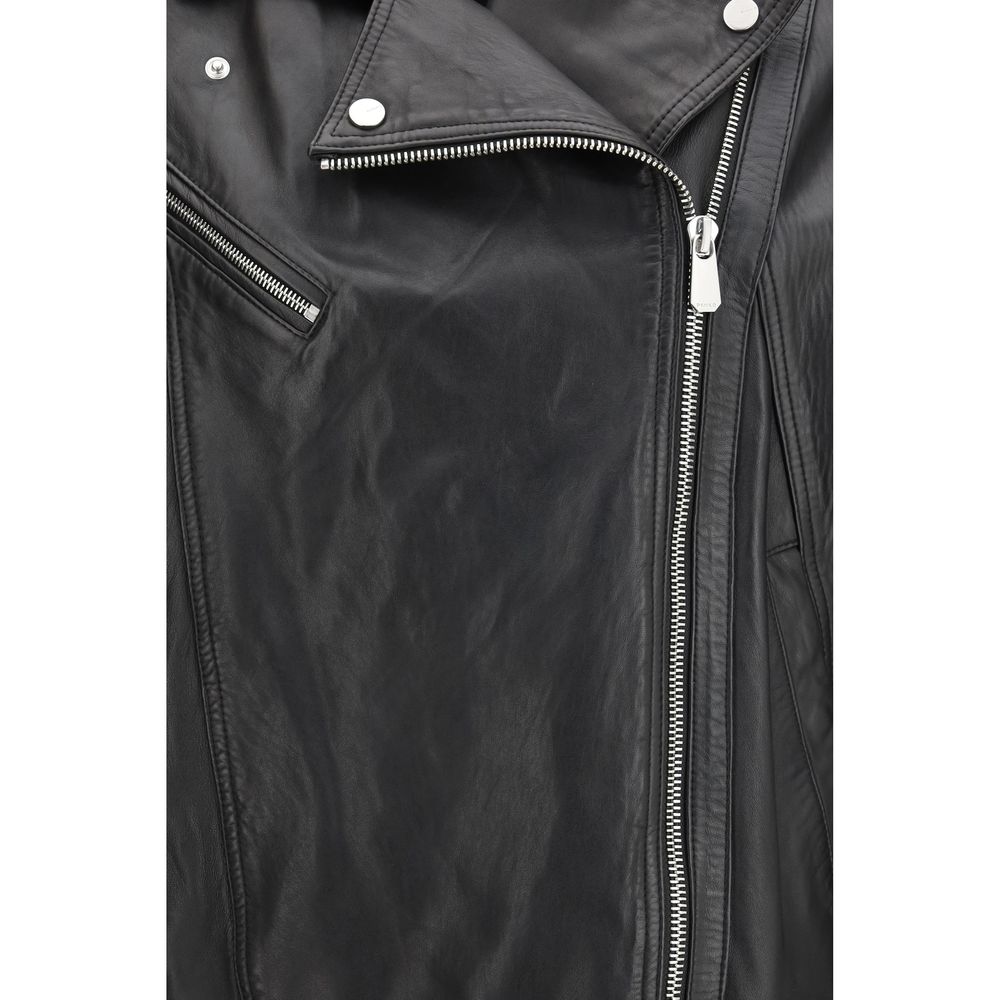 Jacket by PINKO for women in sheep leather black presents a authentic silhouette, artfully detailed with a authentic and functional pockets for a premium authentic finish.