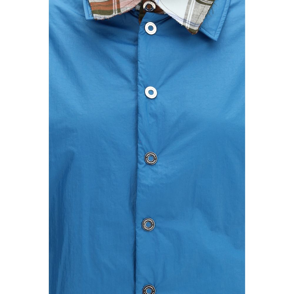 Dress Shirt by MARBELL for women in polyamide polyester & linen blue presents a discerning silhouette, showcasing a sophisticated and for a truly discerning finish.