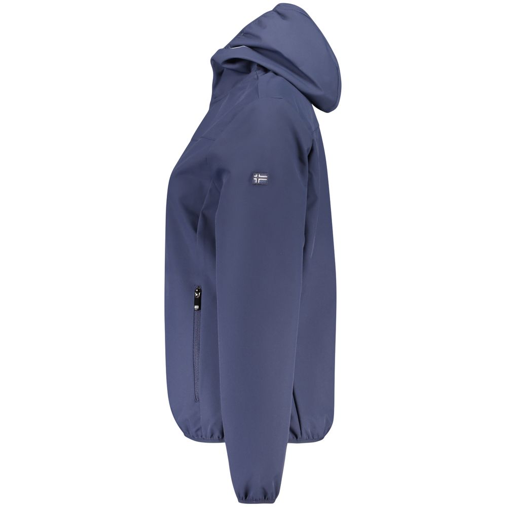 Hooded Windbreaker Jacket by Norway 1963 for women in polyester blue showcases a modern silhouette, integrating pockets, hooded & windproof and a modern for a sophisticated finish.