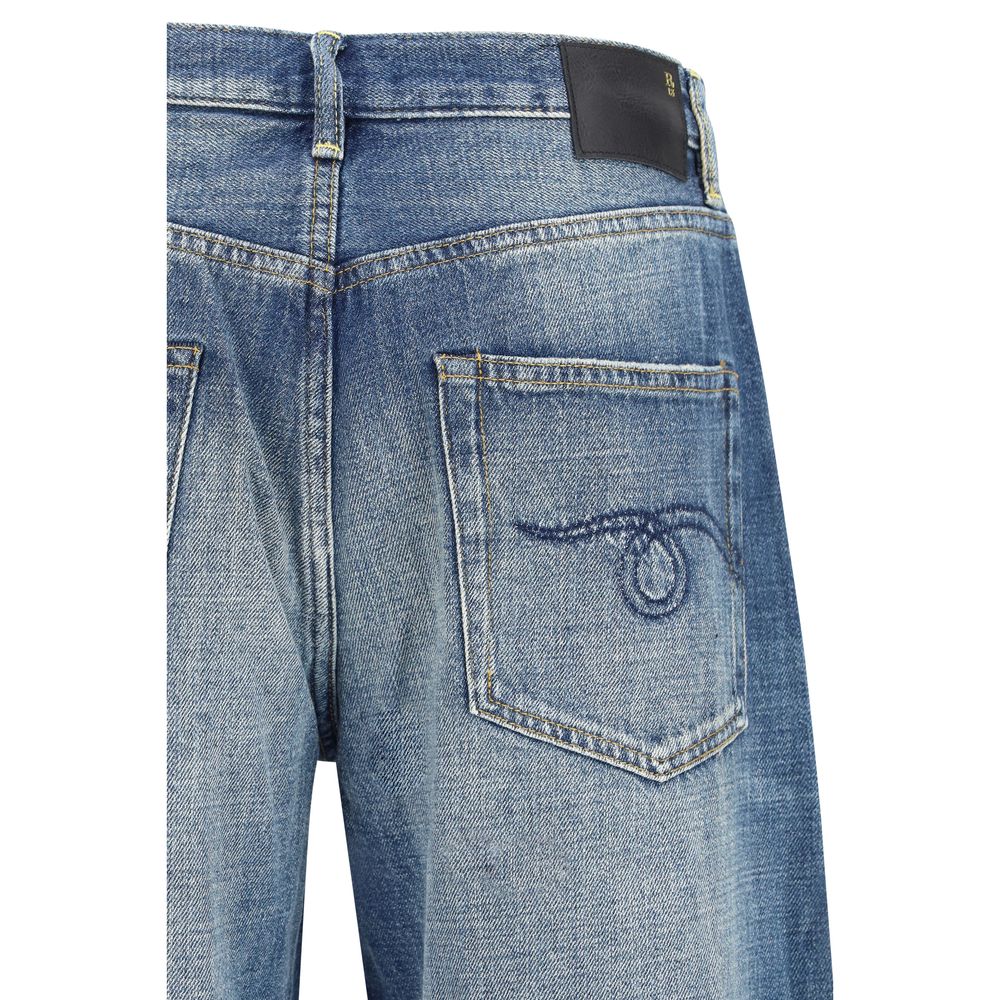 Jeans by R13 for women in denim cotton blue presents a tailored silhouette, showcasing a tailored relaxed-fit, regular-fit & wide and long cut with a refined for a truly tailored aesthetic.