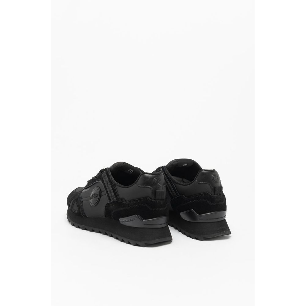 Colmar Men's Athletic Polyester Polyurethane Suede Leather Sneakers - Black