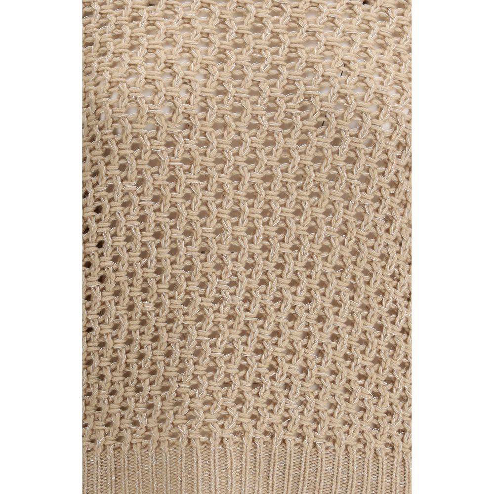 Sweatshirt by Fabiana Filippi for women in polyester capra leather & wool beige features an magnificent silhouette, showcasing a sophisticated crew neckline and detail for a truly magnificent finish.