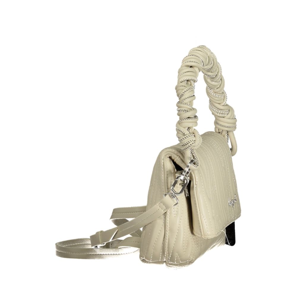 Handbag by Desigual for women in polyurethane white & signature features a refined silhouette, showcasing a secure , organized , and versatile for a refined finish.