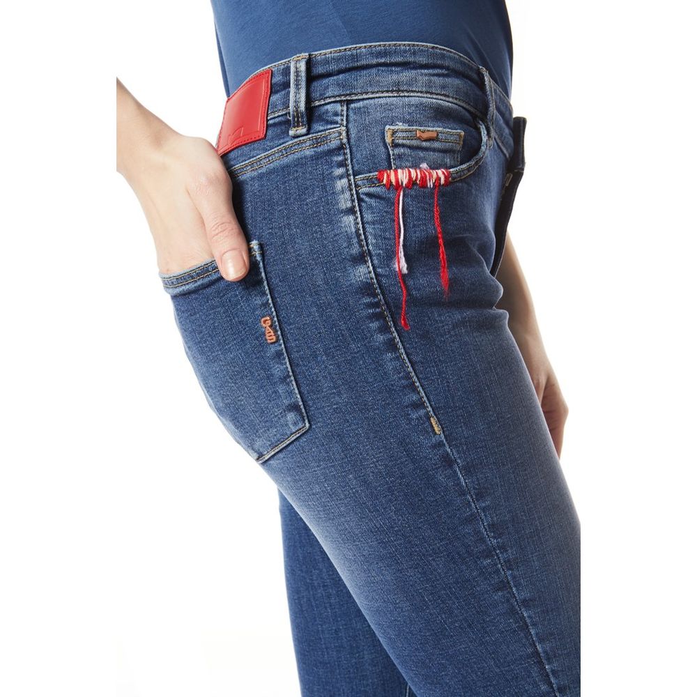 Gas Women's Skinny Stretch Denim Cotton Jeans - Blue