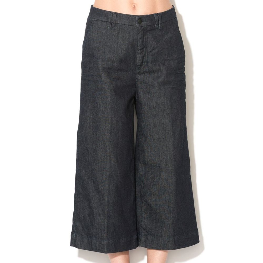Gas Women's Cropped Stretch Denim Cotton Polyester Jeans - Dark Blue