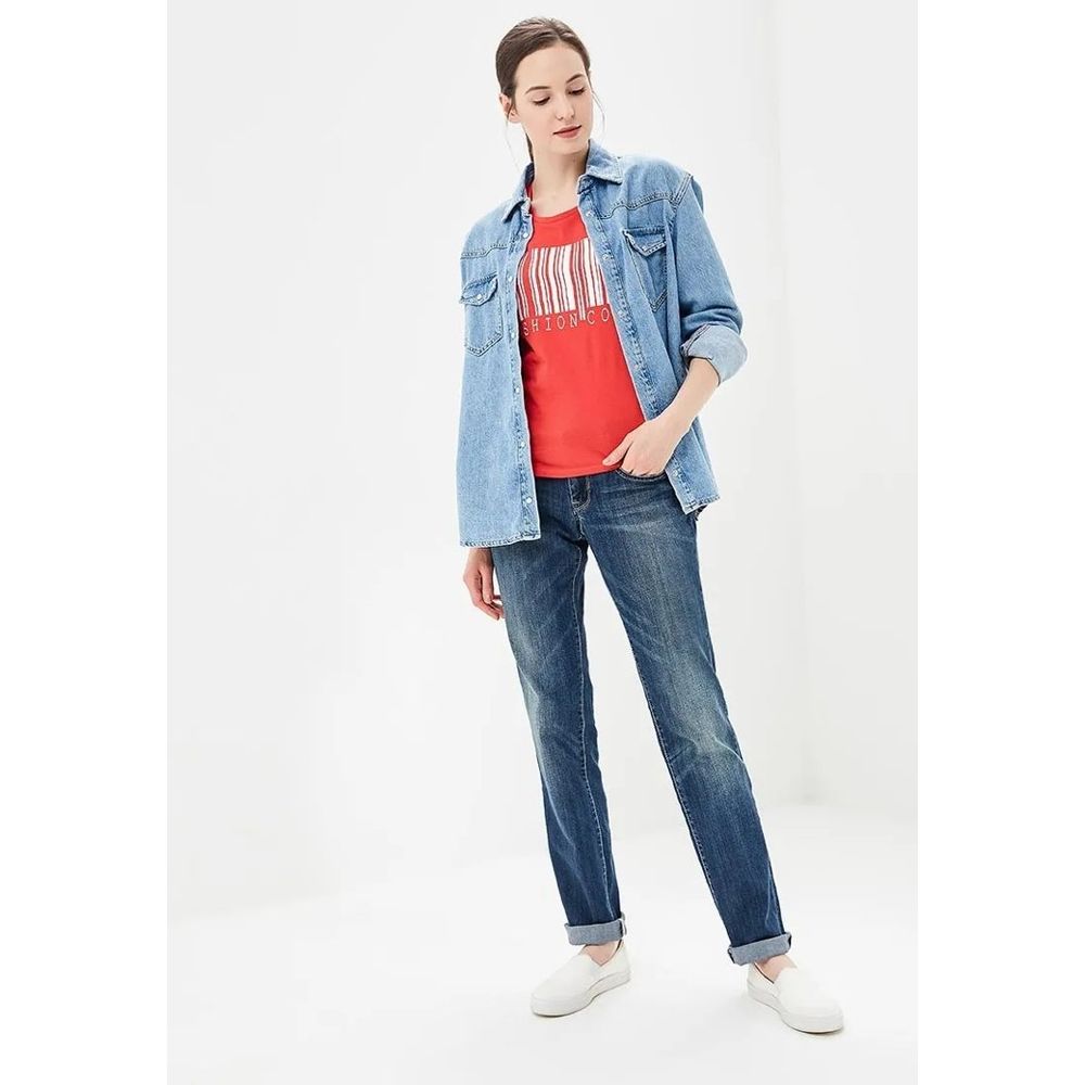 Gas Women's Skinny Straight Leg Stretch Denim Cotton Jeans - Blue Signature