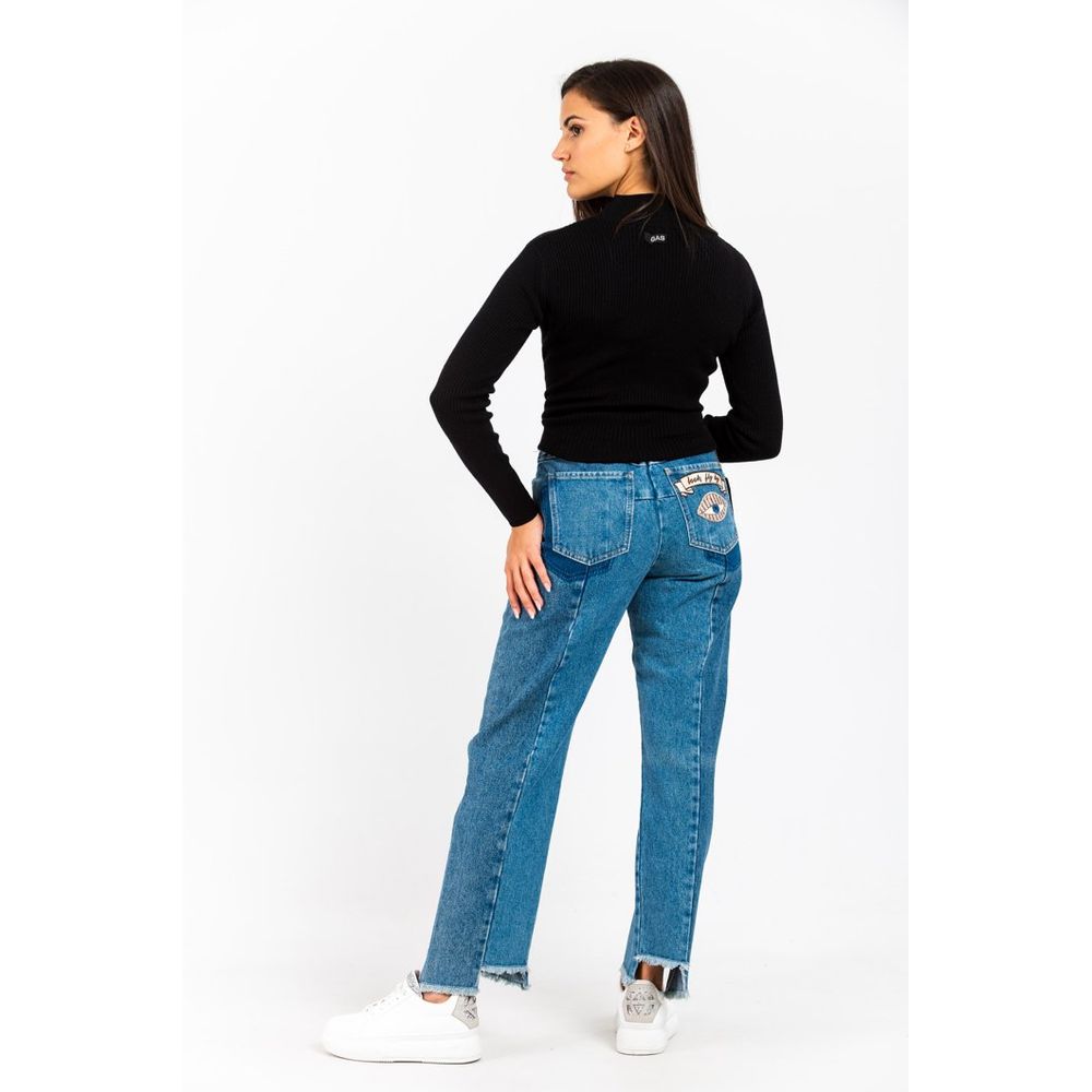 Gas Women's Straight Leg Denim Cotton Jeans - Blue