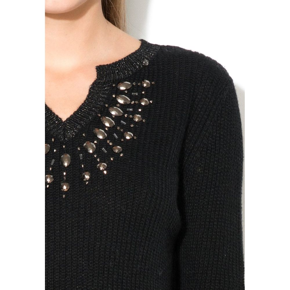 Gas Women's Polyacrylic & Denim Sweatshirt - Black