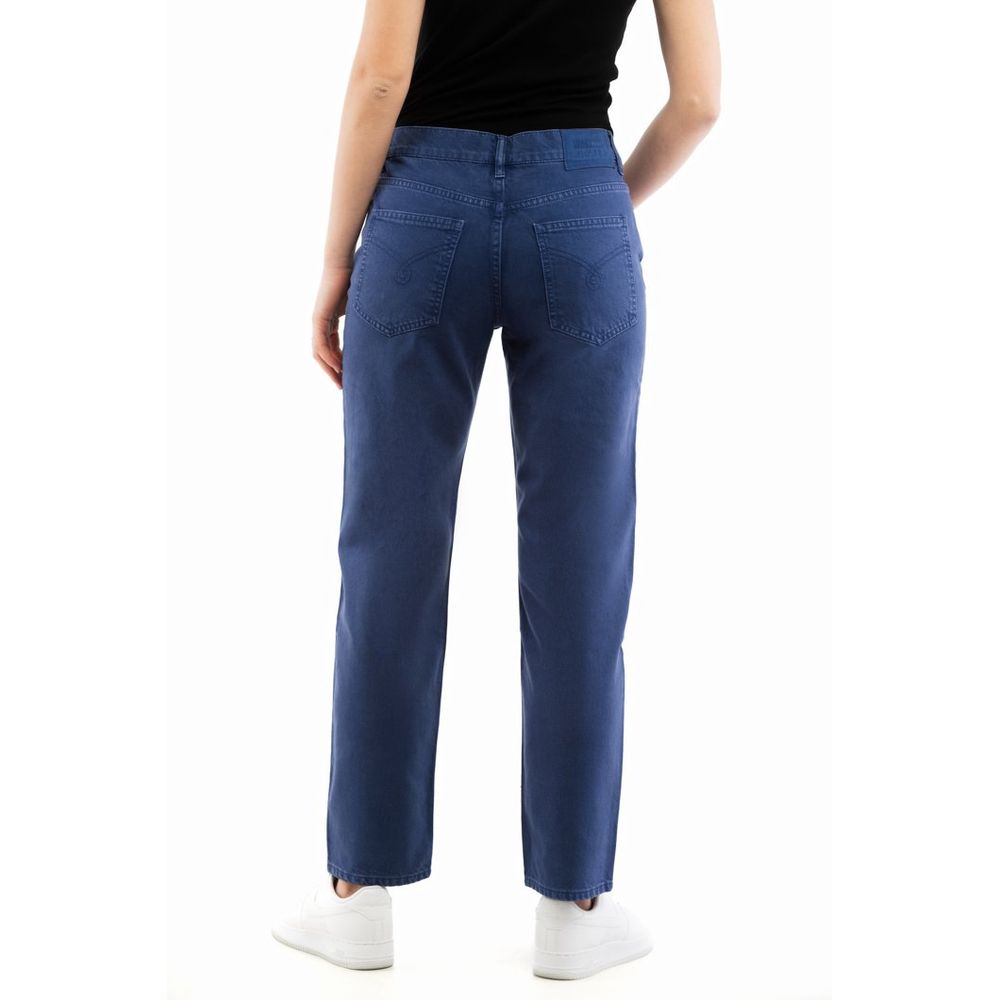 Moschino Women's Straight Leg Denim Cotton Jeans - Blue Signature