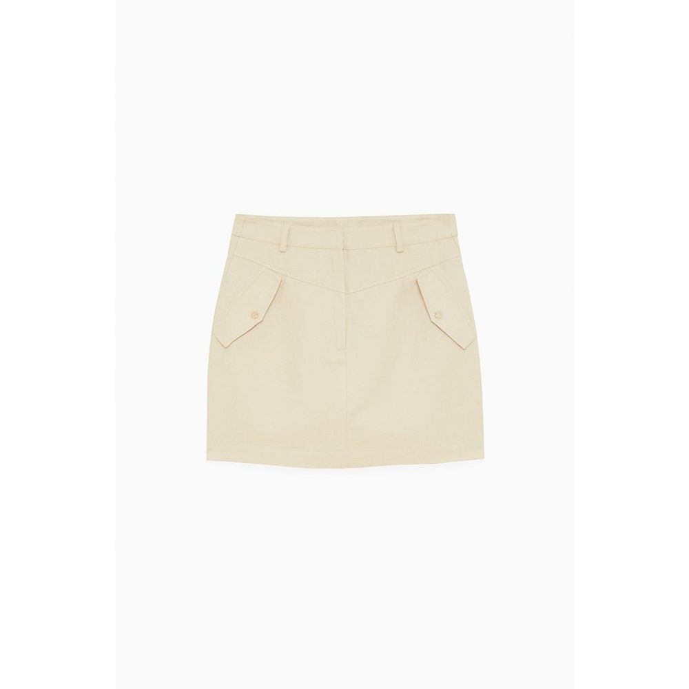 Patrizia Pepe Women's Cotton & Flax Mini Skirt - Beige Natural