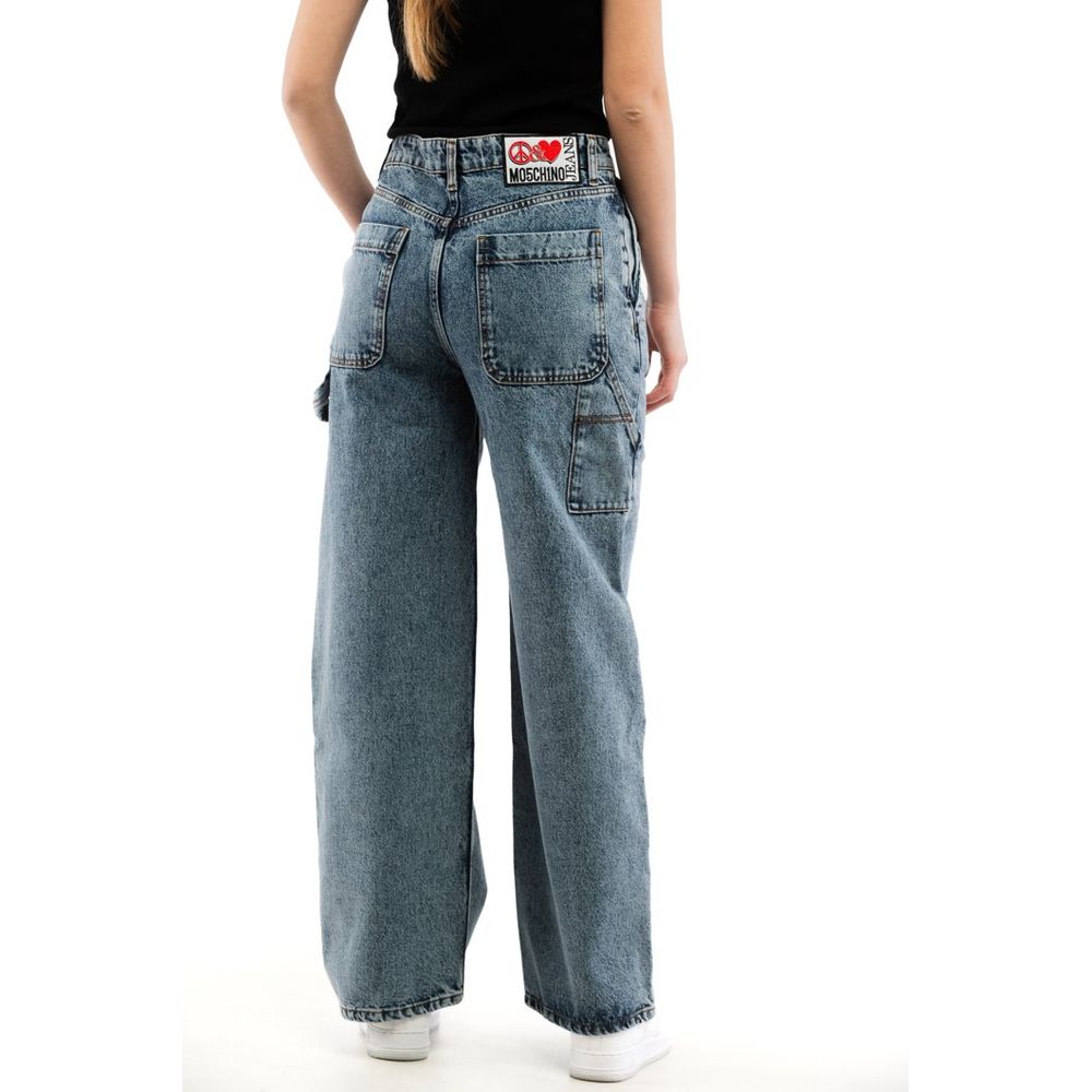 Moschino Women's Relaxed Fit Denim Cotton Jeans - Blue Multicolor