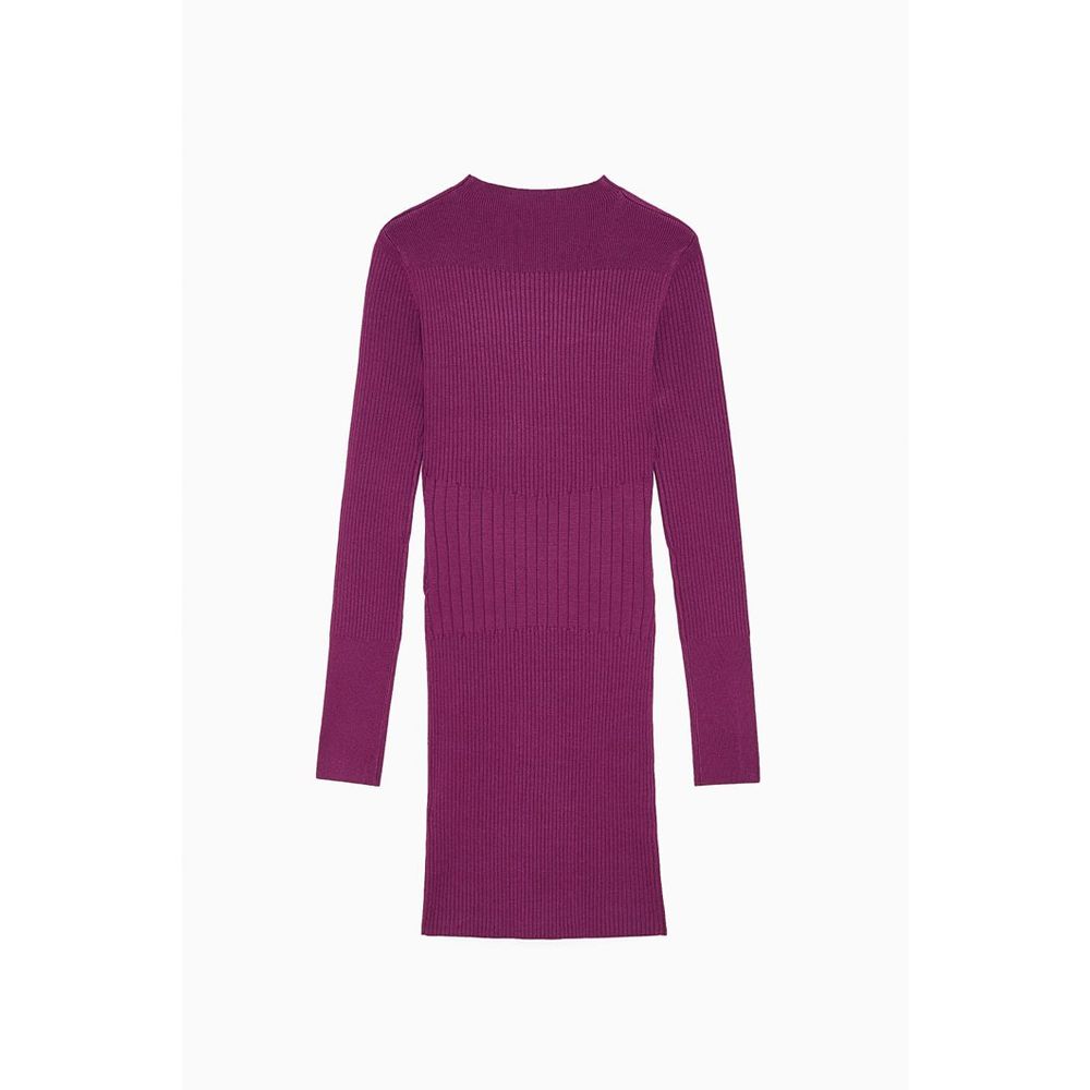Patrizia Pepe Women's Long-Sleeve Polyester & Viscose Short Mini Dress - Purple