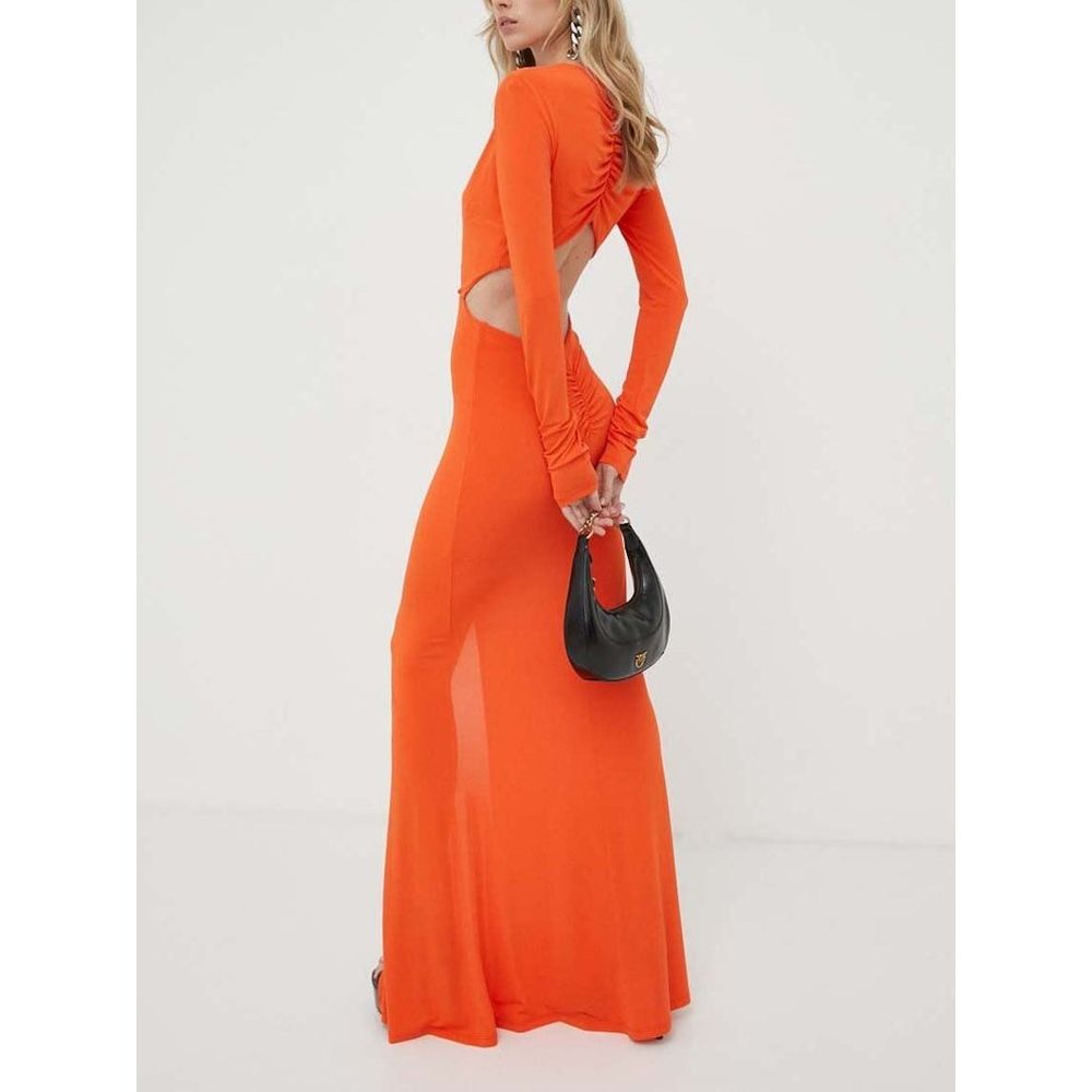 Patrizia Pepe Women's Long-Sleeve Acetate & Nylon Long Dress - Orange