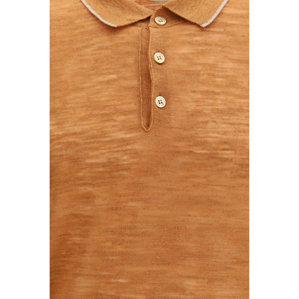 This Polo Shirt by Brooksfield for men in linen & polyester orange presents a flawless silhouette, showcasing flawless detailing and a refined for a truly flawless aesthetic.