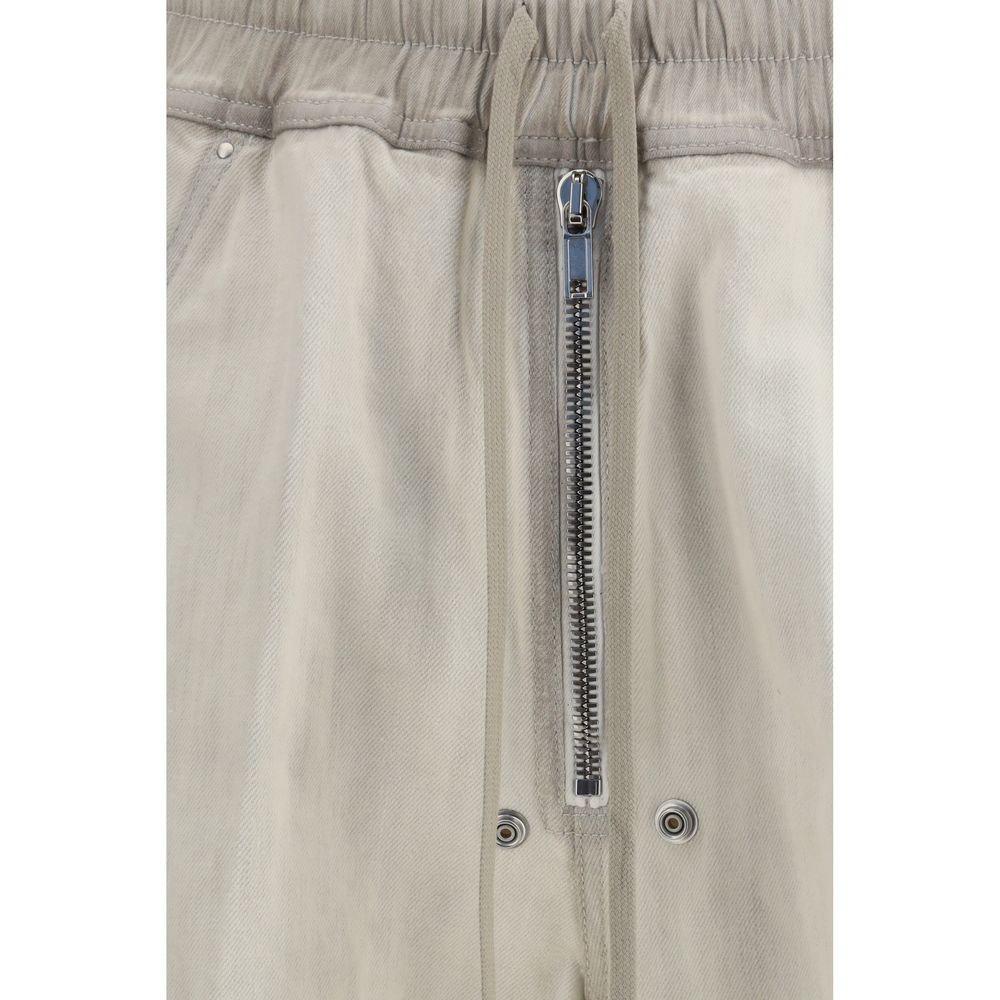 Casual Pants by Rick Owens for men in denim cotton white & signature features an refined tailoring silhouette, showcasing a premium regular-fit & wide with a and long cut for a refined tailoring look.