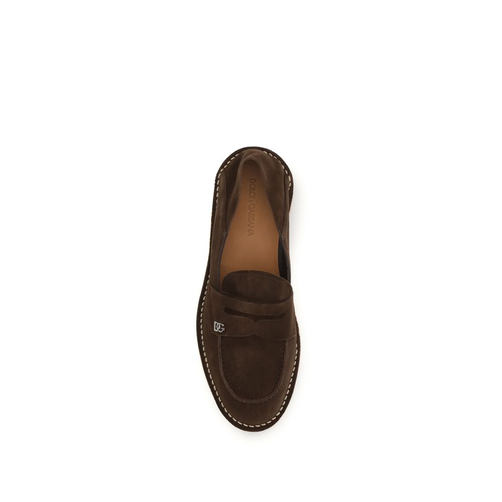 This Loafer Slip-On Shoes by Dolce & Gabbana for men in bos taurus calf suede leather brown & natural features an exquisite silhouette from the Men's Bos Taurus Calf Suede Leather Loafer Slip-On Shoes collection, defined by a sophisticated and elegant .