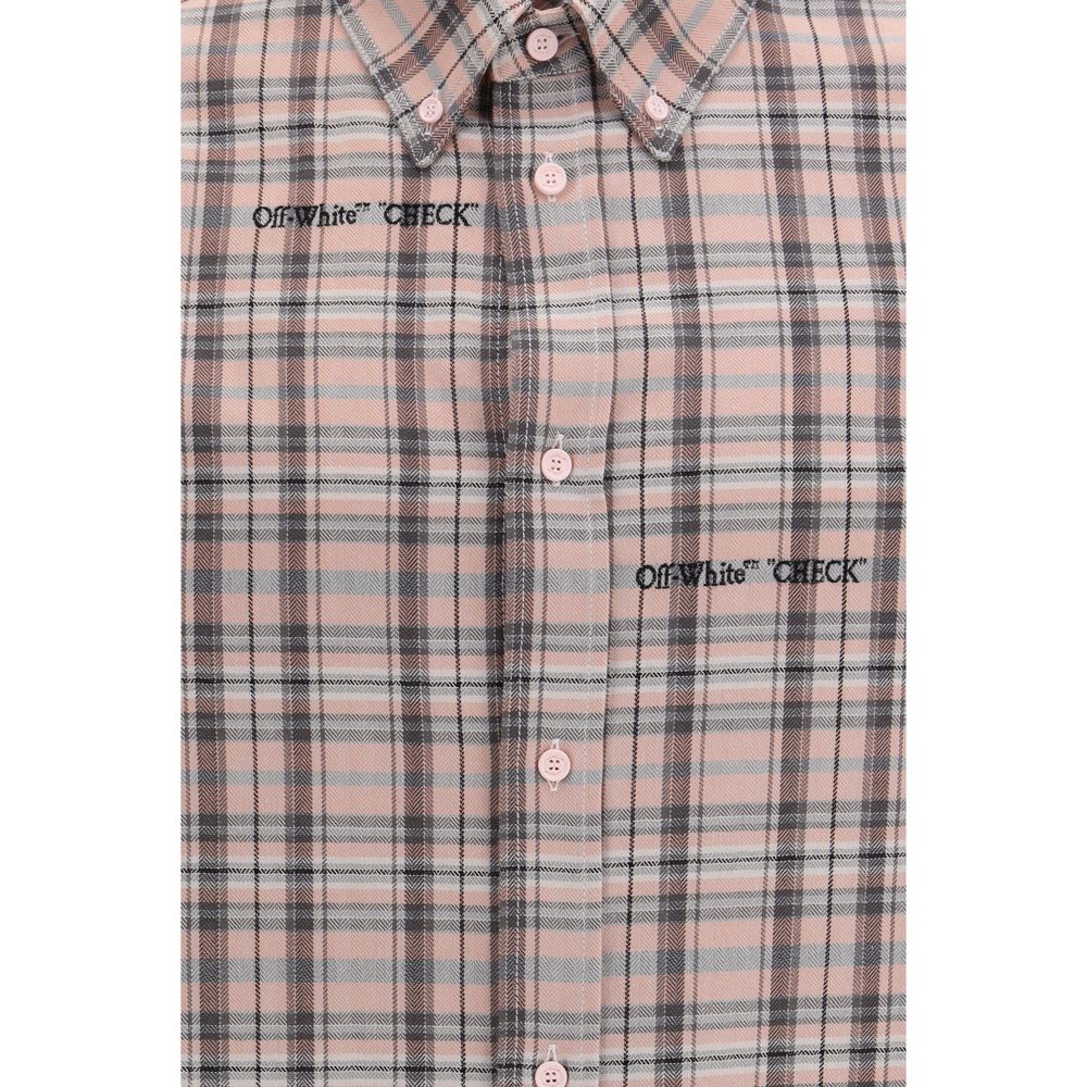 Shirt by Off-White for men in cotton flannel multicolor, white & patterned features an architectural silhouette with a refined and elegant for a architectural look.
