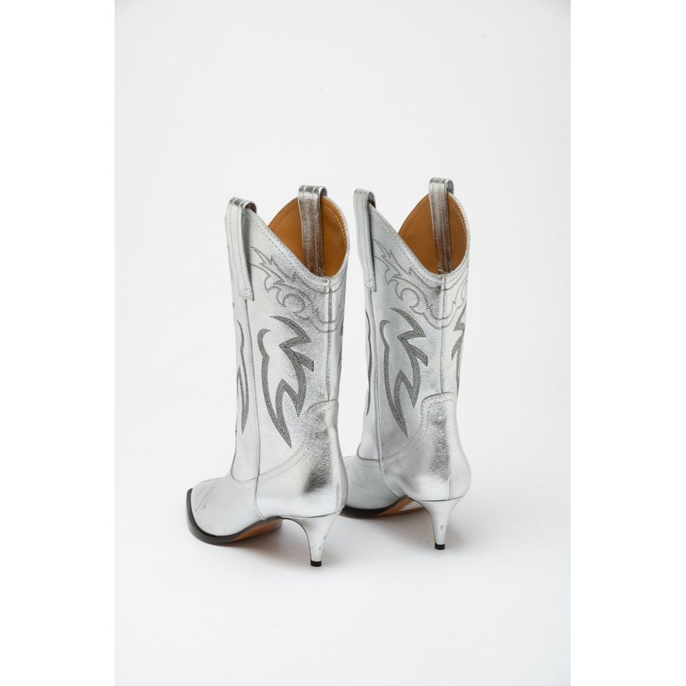 Moschino Women's Viscose High-Heel Boots - Multicolor Silver