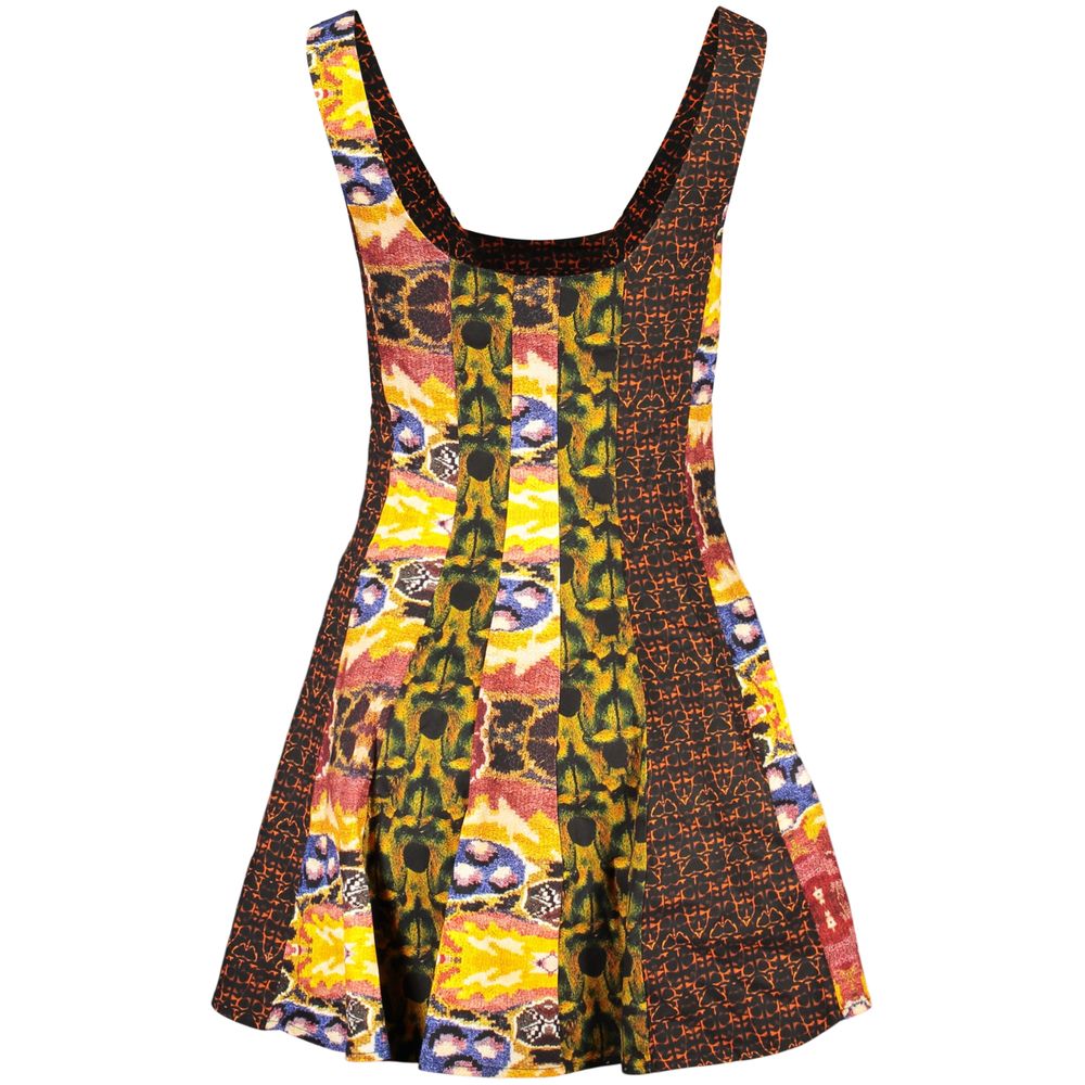 Dress by Desigual for women in stretch cotton yellow & patterned presents a sinuous silhouette, showcasing a sophisticated and detailed with a sinuous short for a refined finish.