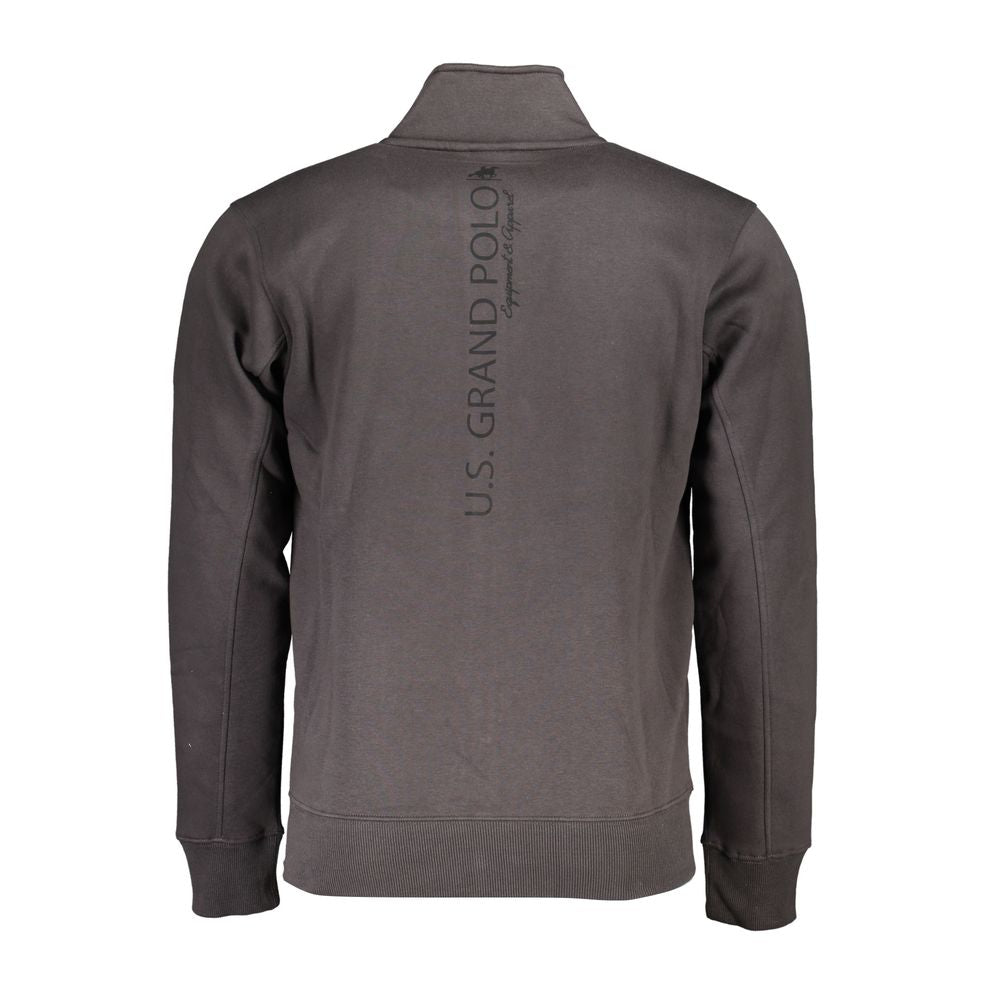 Sweatshirt by U.S. Grand Polo for men in cotton polyester gray features an provocated silhouette, detailed with a provocated and a refined for a sophisticated aesthetic.