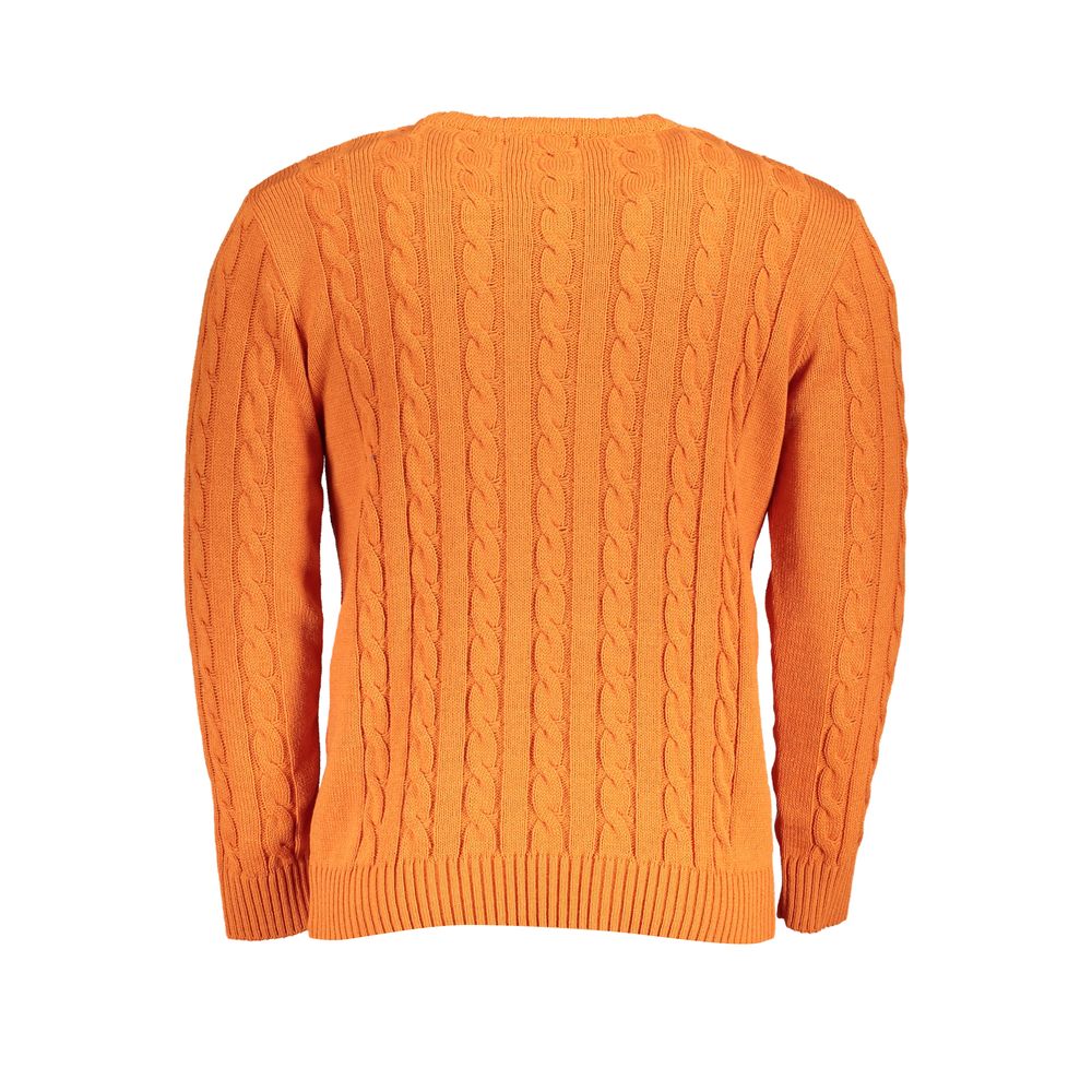 Sweatshirt by U.S. Grand Polo for men in acrylic orange features an exquisite silhouette, showcasing and crew neckline details for a exquisite look.