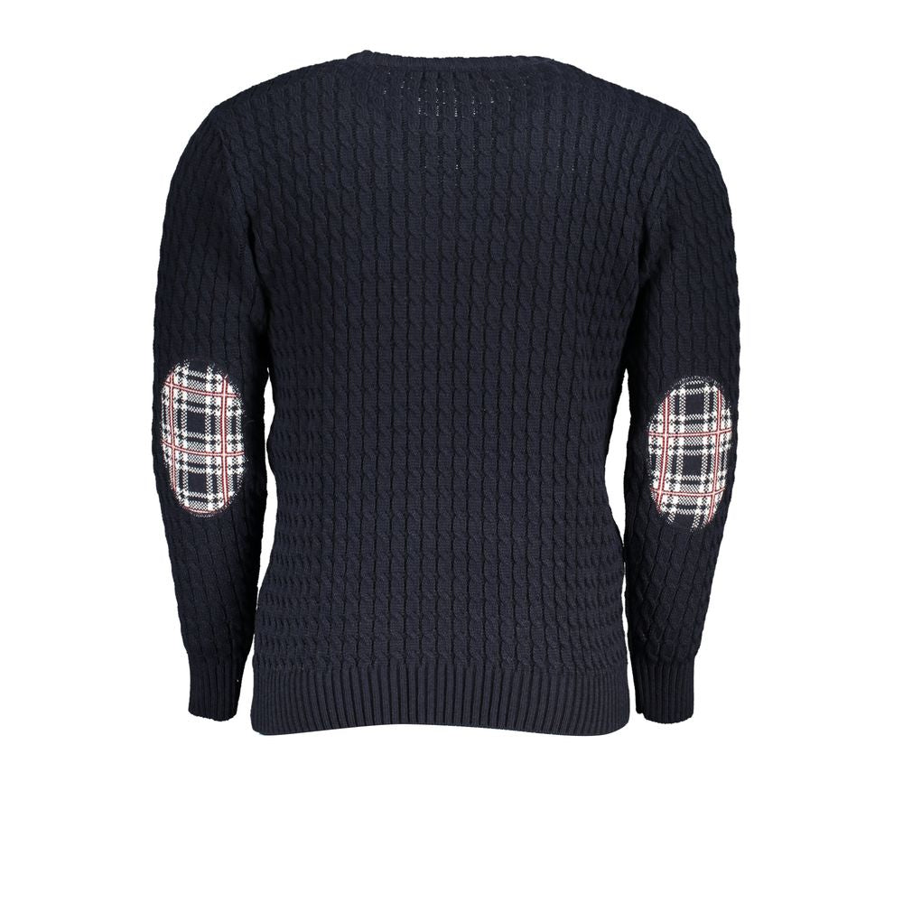 Sweatshirt by U.S. Grand Polo for men in acrylic blue features an provocated silhouette, detailed with a provocated and a refined crew neckline for a sophisticated aesthetic.