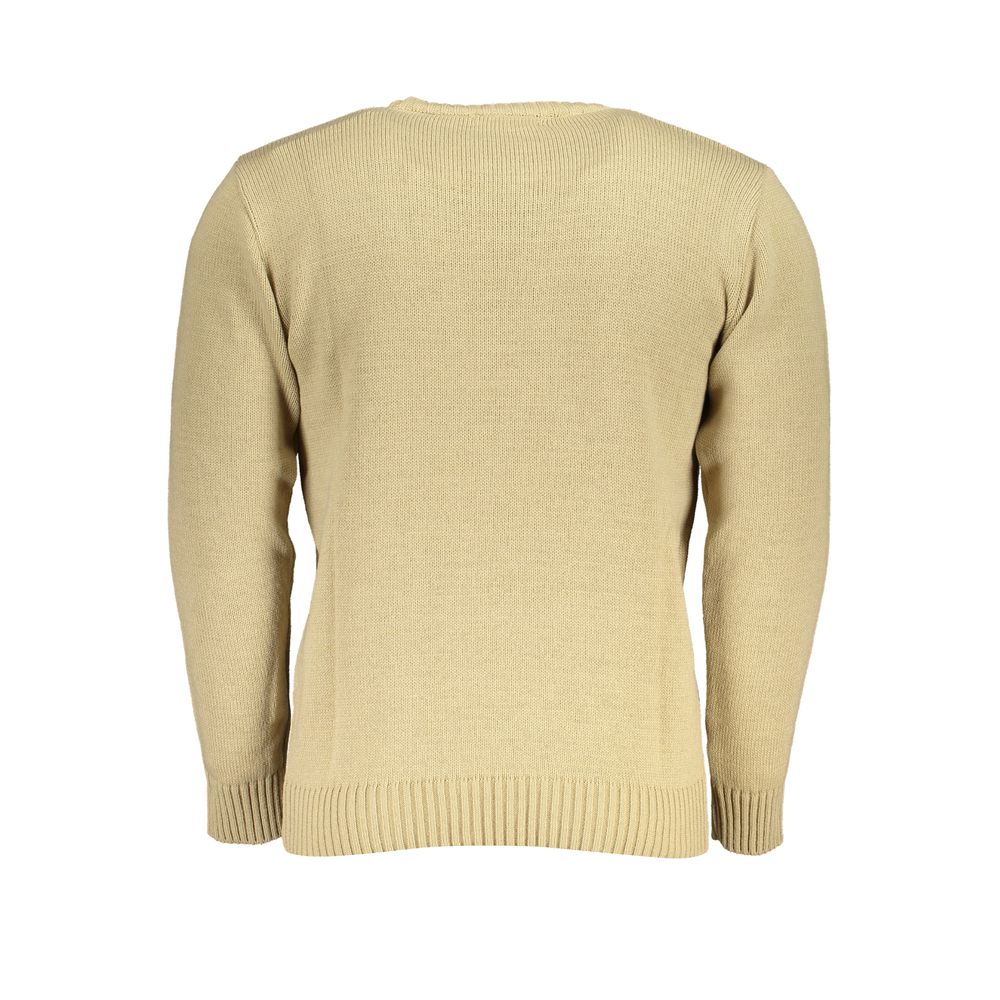 Sweatshirt by U.S. Grand Polo for men in plush acrylic beige features a unrivaled silhouette with a refined and unrivaled detailing for a sophisticated look.