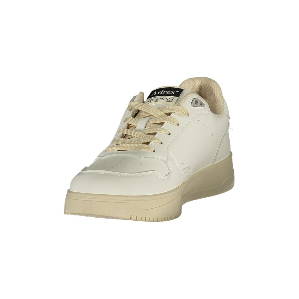 Avirex Heart Men's Athletic Polyester & Polyurethane Sneakers - White Print