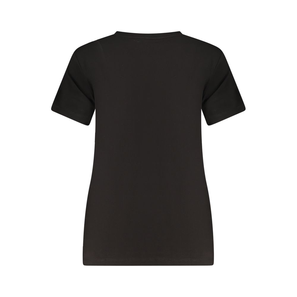 T-Shirt by Guess Jeans for women in stretch denim cotton black showcases a unassuming silhouette, artfully detailed with a refined and unassuming for a sophisticated, contemporary look.