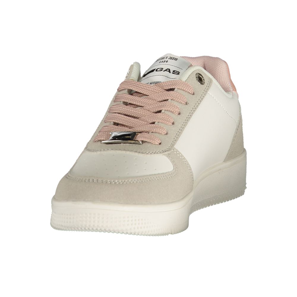 Gas Women's Athletic Polyester Sneakers - Pink White Print