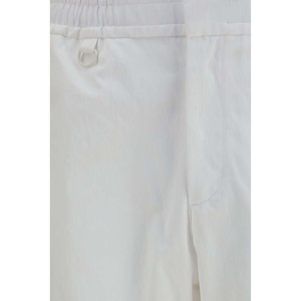 Casual Pants by LAMINAR for men in cotton nylon twill white features an refined tailoring silhouette, showcasing a premium straight-leg & regular-fit with a and long cut for a refined tailoring look.