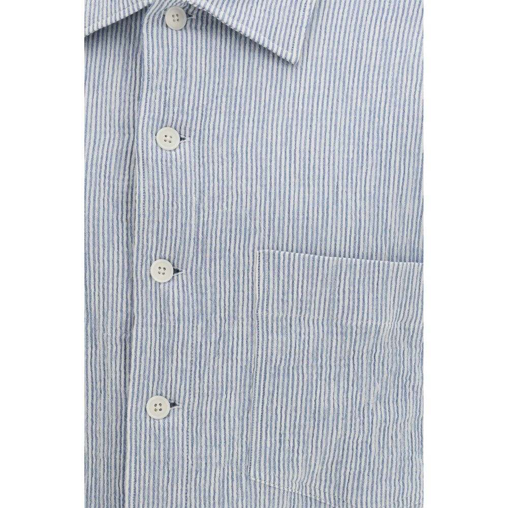 Shirt by Sunflower for men in stretch cotton blue, patterned & striped presents a discerning silhouette, showcasing a sophisticated and for a truly discerning finish.