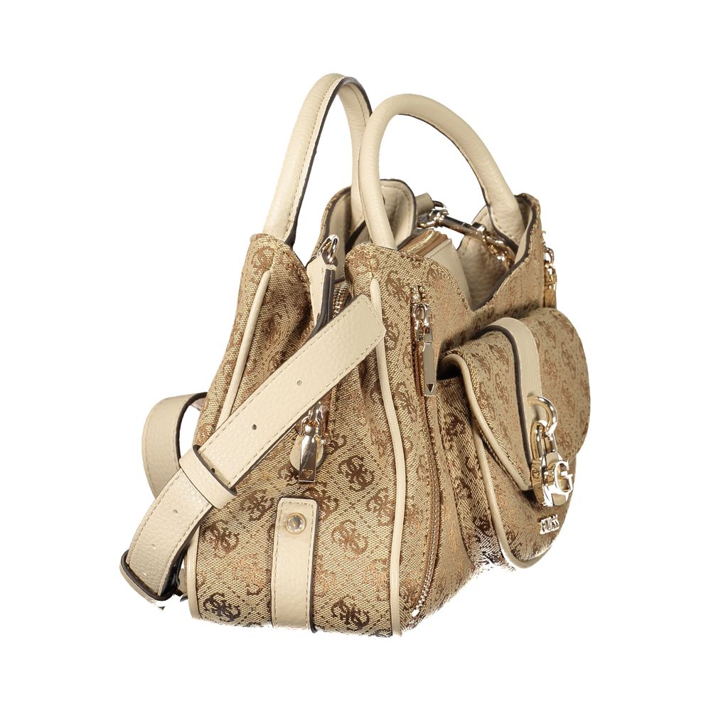 Guess Jeans Polyurethane Handbag - Beige