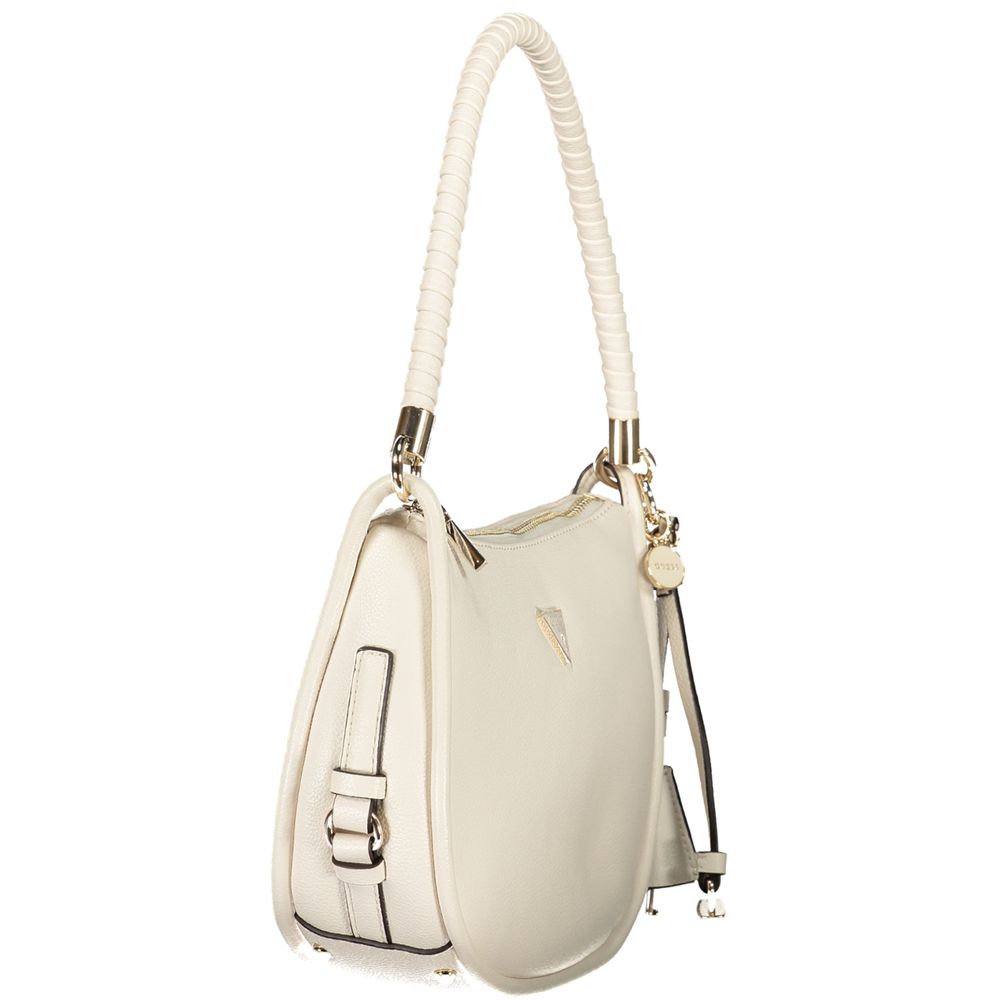 Handbag by Guess Jeans for women in polyurethane white features a refined silhouette, showcasing a secure , organized , and versatile for a refined finish.